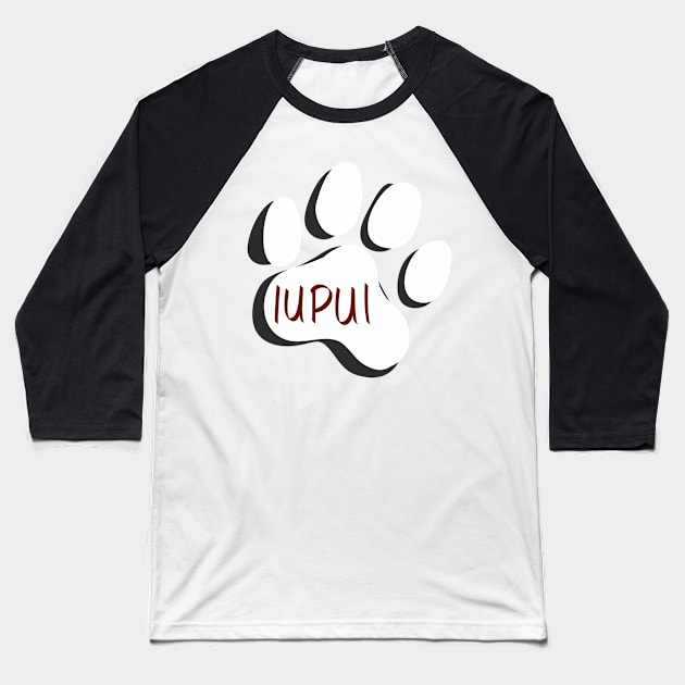 IUPUI Jaguars Paw Print Baseball T-Shirt by turbo-swift